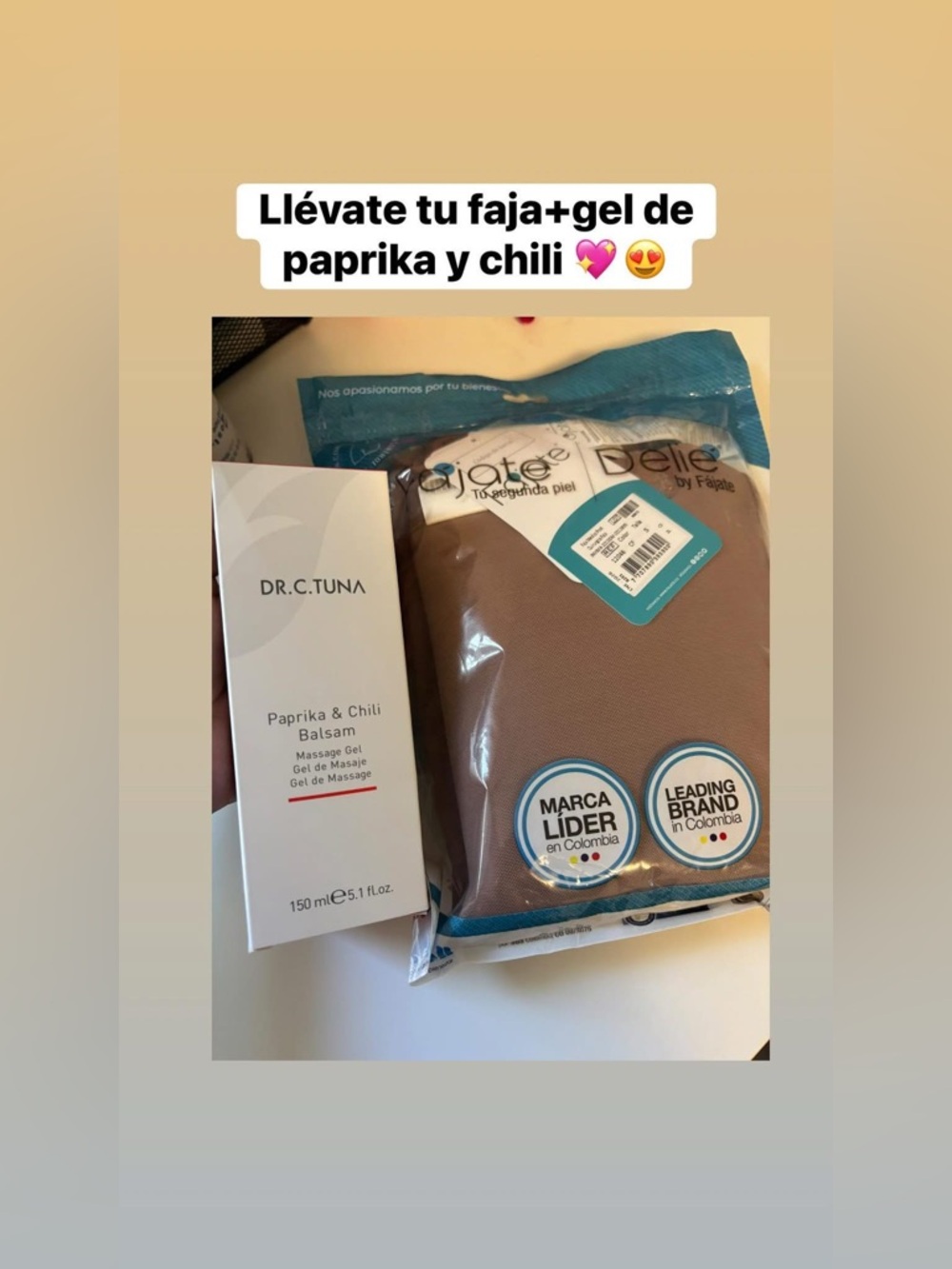 DR.C.TUNA Paprika & Chili Massage Gel with Brown Shapewear Set
